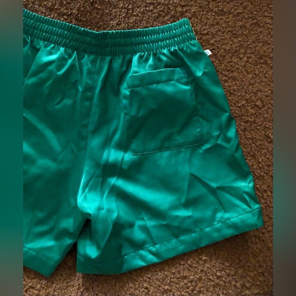 adidas Green Athletic Shorts with Blue Trefoil and Yellow Stripes - Picture 6 of 8